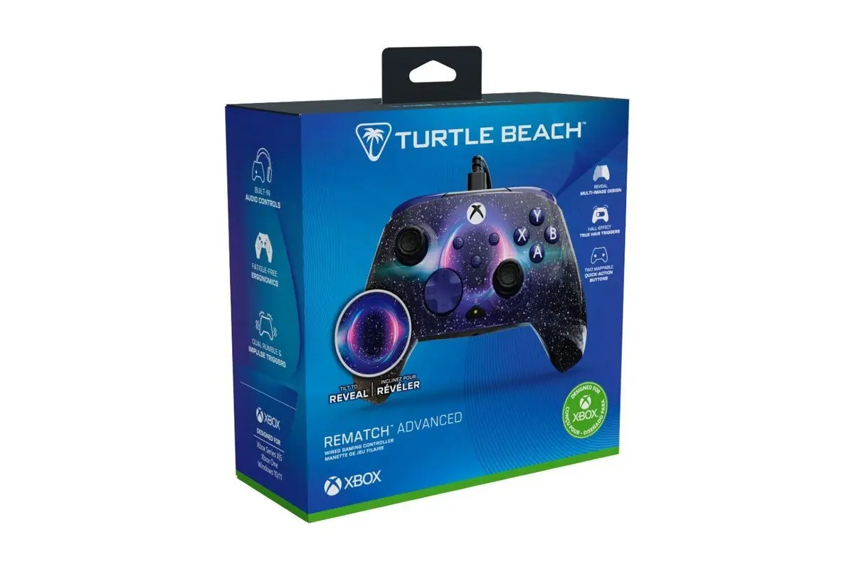 בקר משחק חוטי Turtle Beach Rematch Advanced ל-Xbox/PC בצבע סגול חלל
