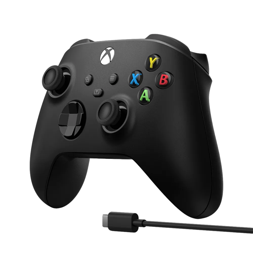 בקר משחק אלחוטי Microsoft Xbox Wireless Controller + USB-C Cable ל-Xbox/PC בצבע שחור