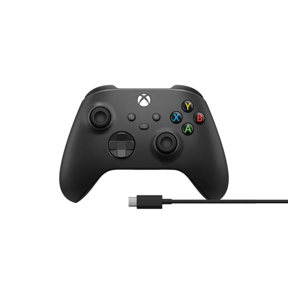 בקר משחק אלחוטי Microsoft Xbox Wireless Controller + USB-C Cable ל-Xbox/PC בצבע שחור