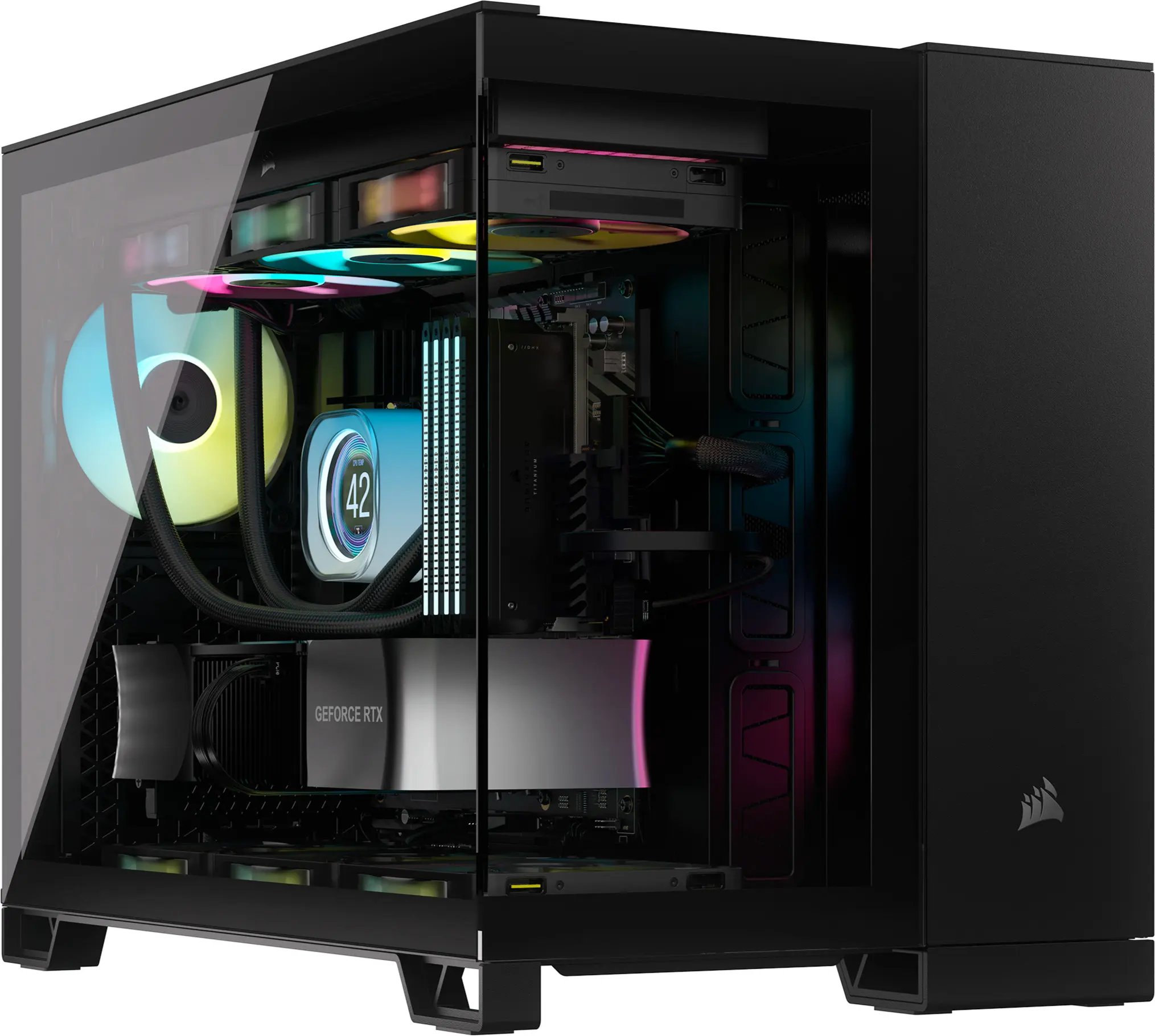 מארז מחשב ללא ספק Corsair 2500X Tempered Glass Micro-ATX Mini Tower – צבע שחור