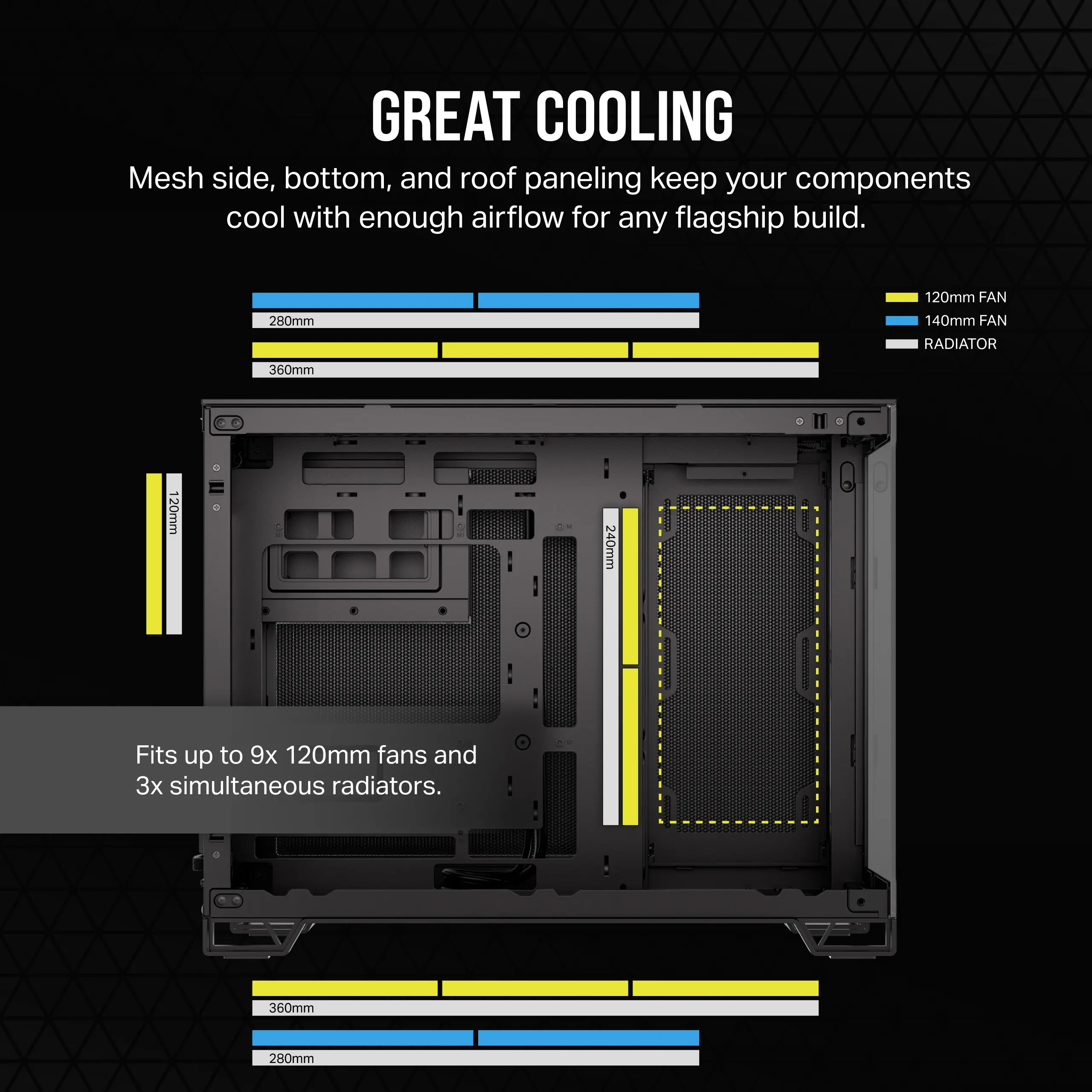 מארז מחשב ללא ספק Corsair 2500X Tempered Glass Micro-ATX Mini Tower – צבע שחור