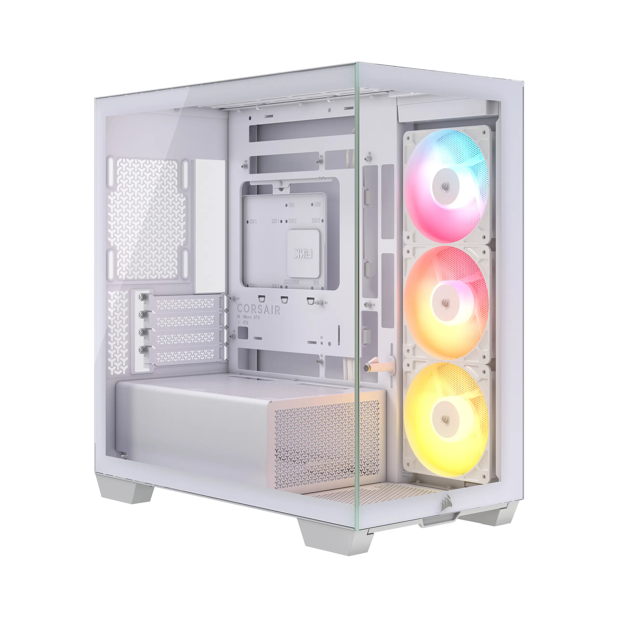 מארז מחשב ללא ספק Corsair 2800X RS-R Tempered Glass ARGB Micro-ATX Mini Tower – צבע לבן