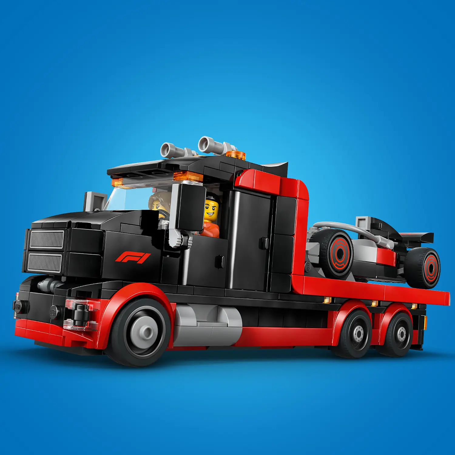 משאית עם מכונית מירוץ Audi F1 בתצוגת F1 Lego City 60493