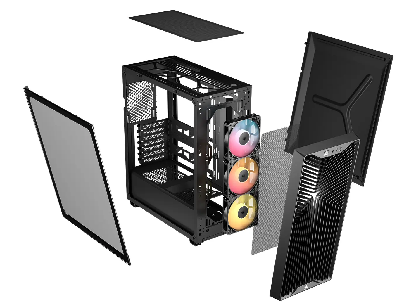 מארז מחשב ללא ספק Corsair 3200D RS ARGB Tempered Glass ATX Mid Tower – צבע שחור