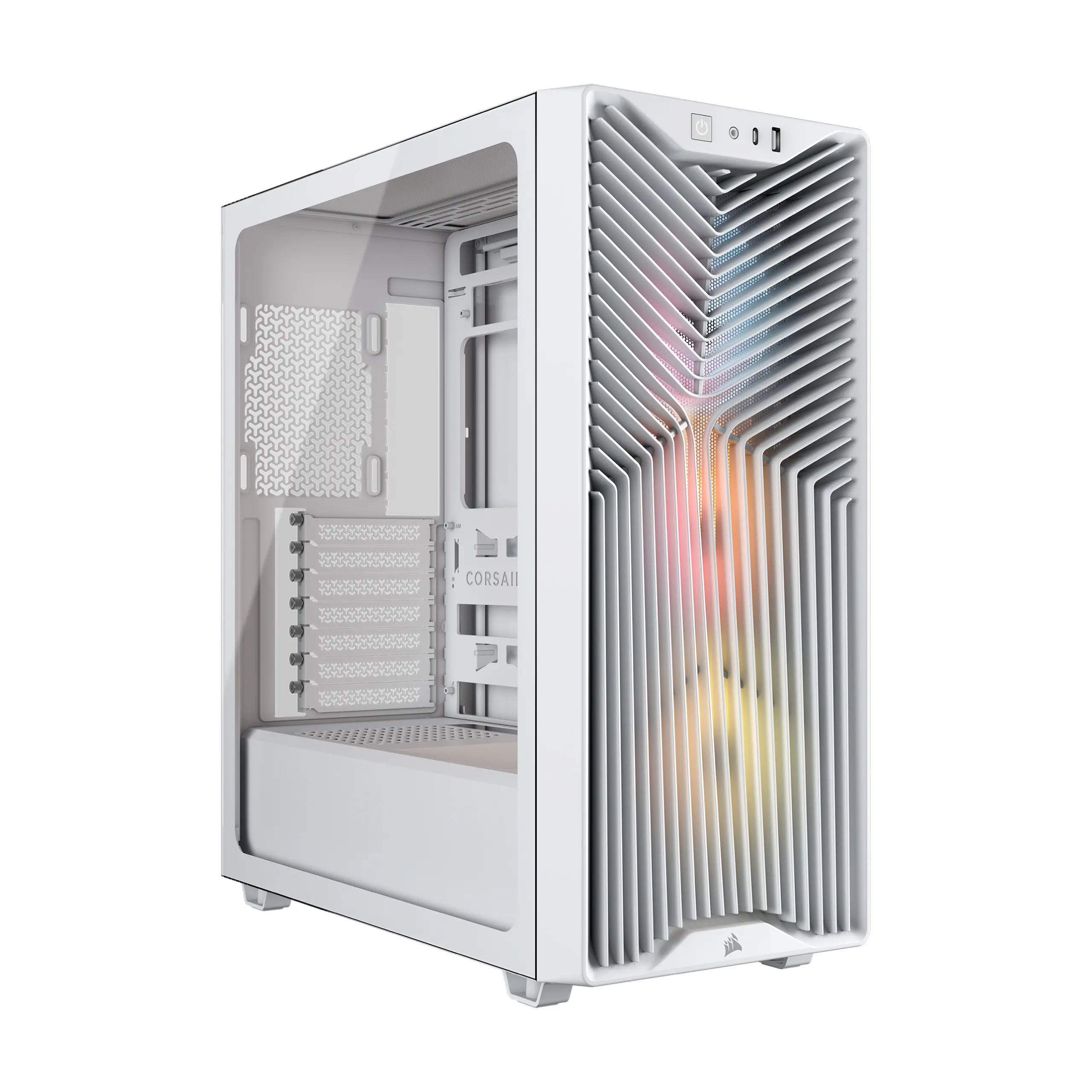 מארז מחשב ללא ספק Corsair 3200D RS ARGB ATX Mid Tower – צבע לבן