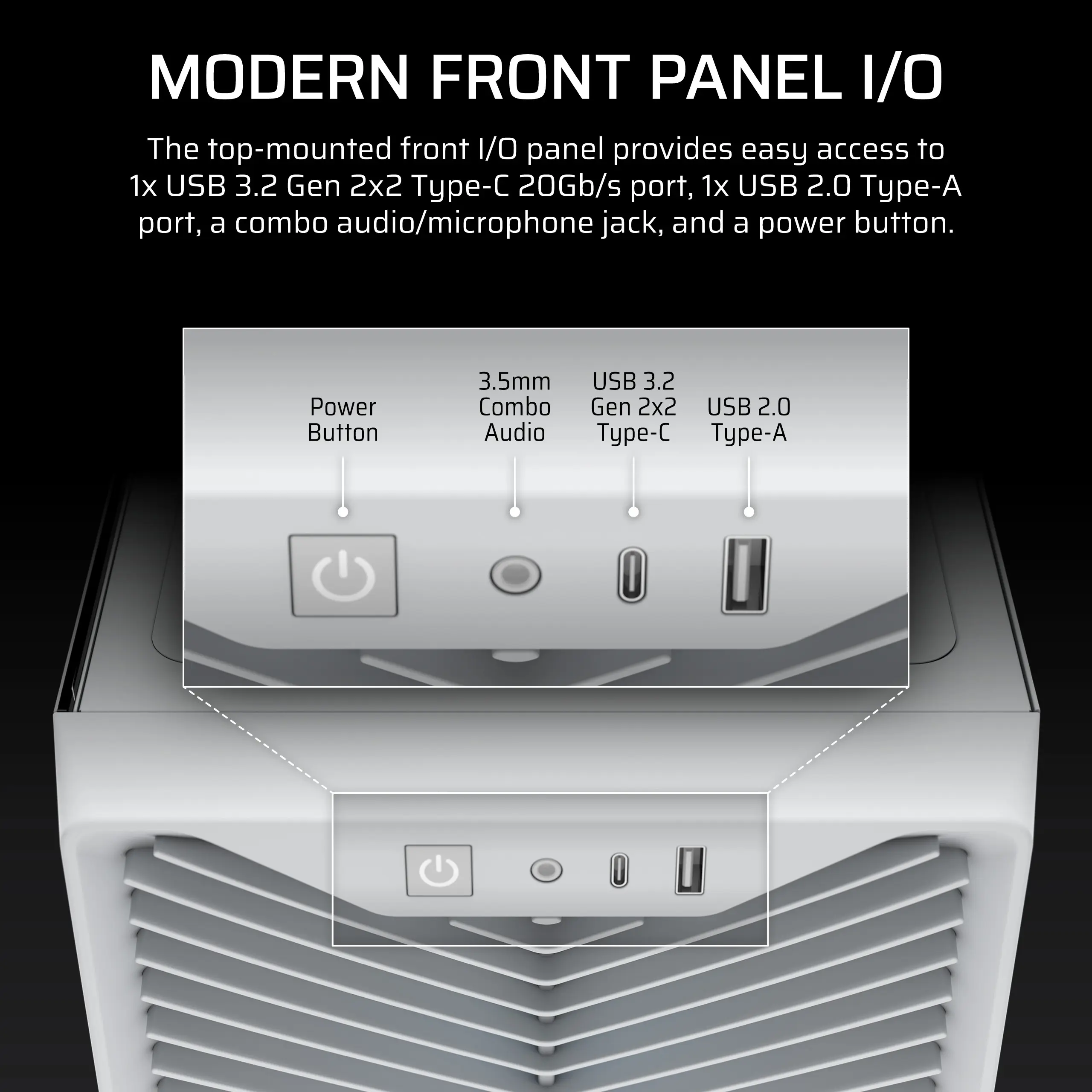 מארז מחשב ללא ספק Corsair 3200D RS ARGB ATX Mid Tower – צבע לבן
