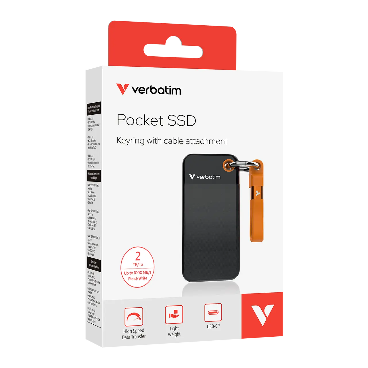 דיסק חיצוני Verbatim Pocket SSD USB-C 3.2 32197 2TB