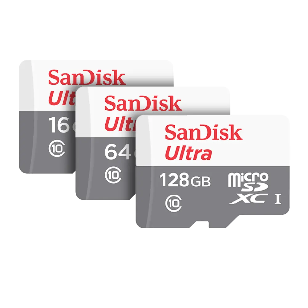 כרטיס זיכרון SanDisk Ultra microSDHC / microSDXC UHS-I Class-10 – נפח 32+64+128GB – מארז 3 יחידות