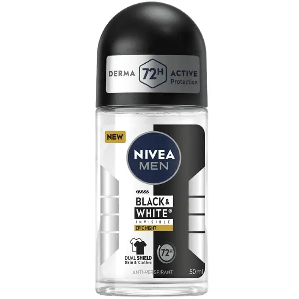דאודורנט רול-און לגבר Nivea Black & White Epic Night – בנפח 50 מ"ל