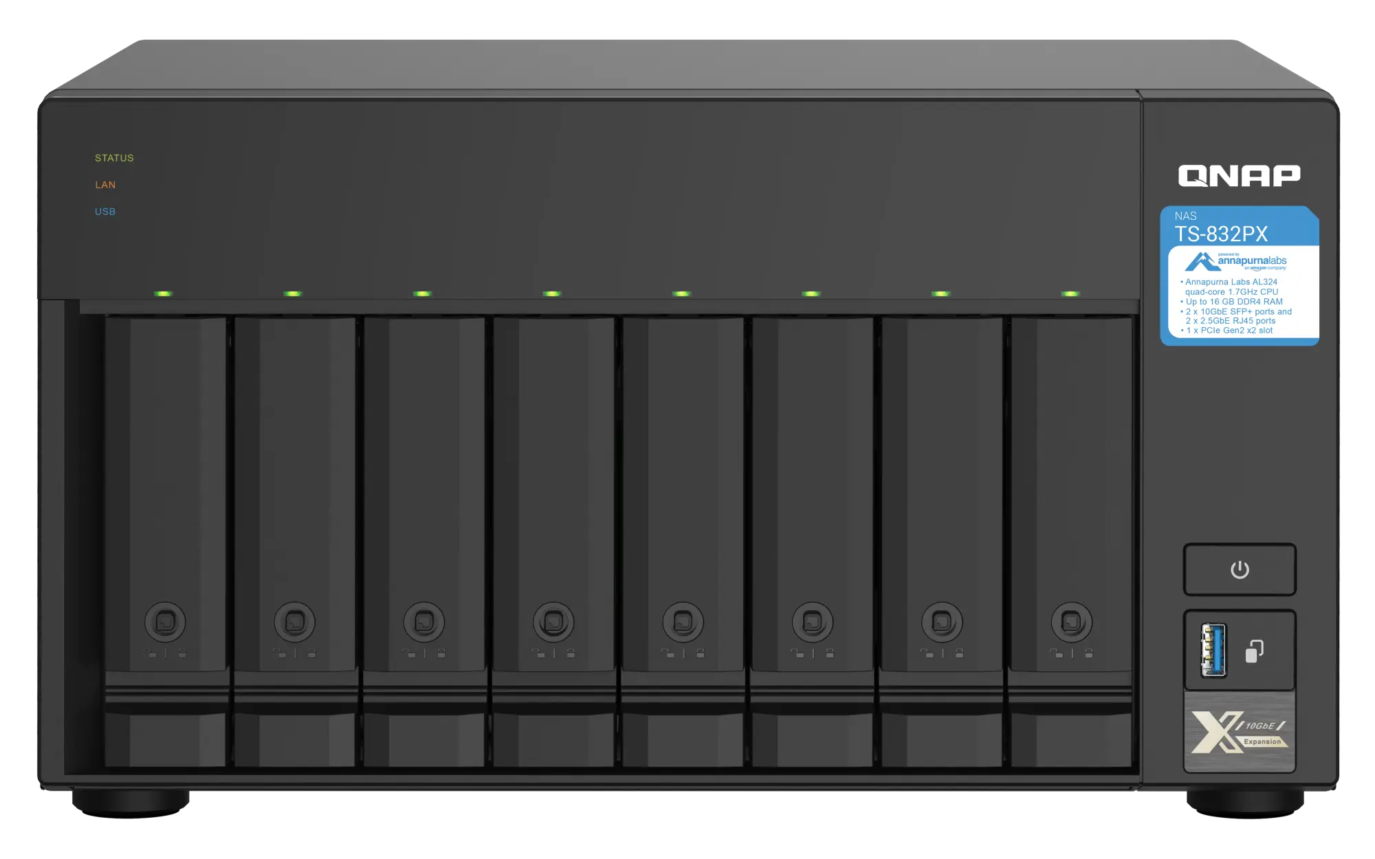 שרת אחסון NAS QNAP TS-832PX 8-Bay