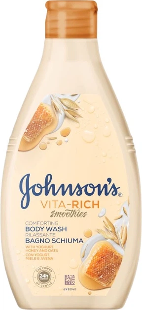 תרחיץ רחצה בניחוח דבש ושיבולת שועל מבית Johnson's – בנפח 750 מ"ל