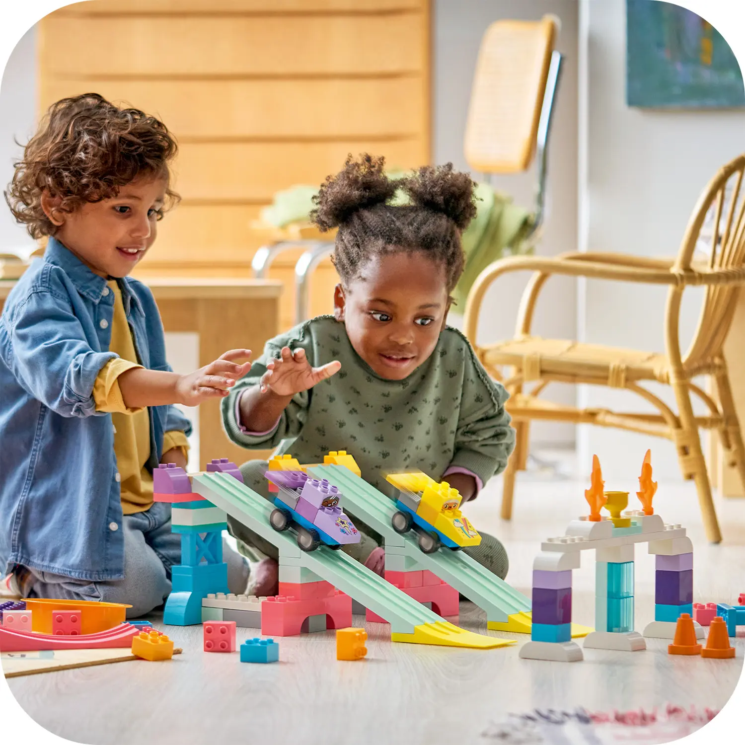 רמפות יצירתיות סט 3 ב-1 עם רכבים Lego Duplo 10478