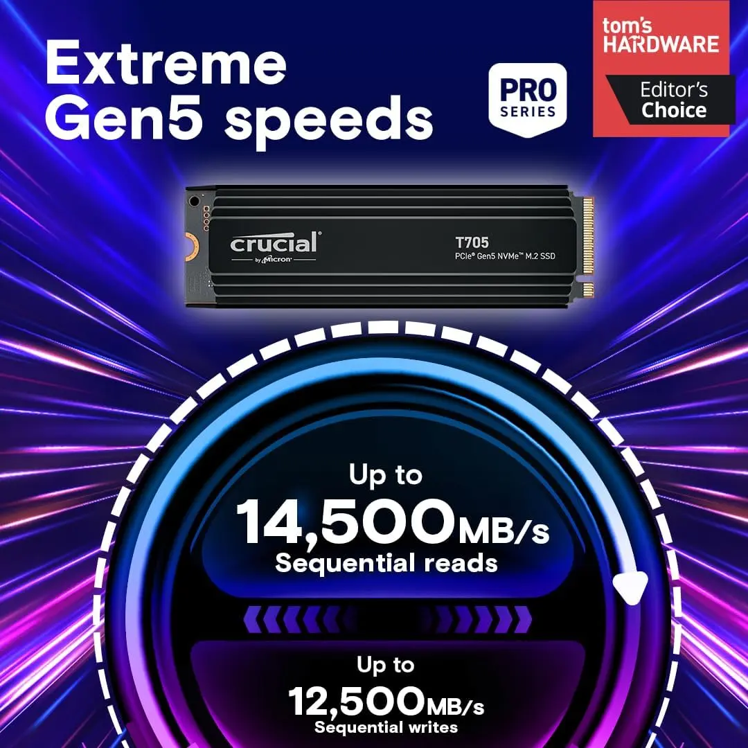 דיסק פנימי Crucial T705 SSD M.2 2280 CT2000T705SSD5 2TB