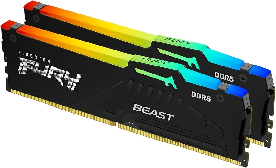 זיכרון למחשב נייח Kingston FURY Beast RGB KF568C34BBEAK2-32 32GB 2×16 DDR5 6800MHz