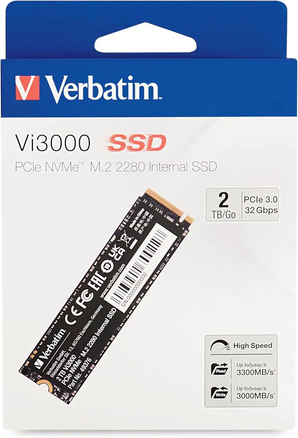 דיסק פנימי Verbatim Vi3000 SSD M.2 2280 49376 2TB