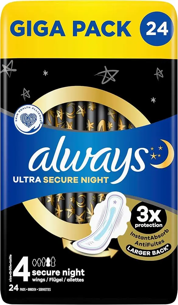 תחבושות Always Ultra לילה עם כנפיים – 24 יחידות