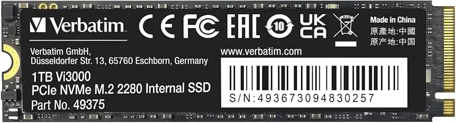דיסק פנימי Verbatim Vi3000 SSD M.2 2280 49375 1TB