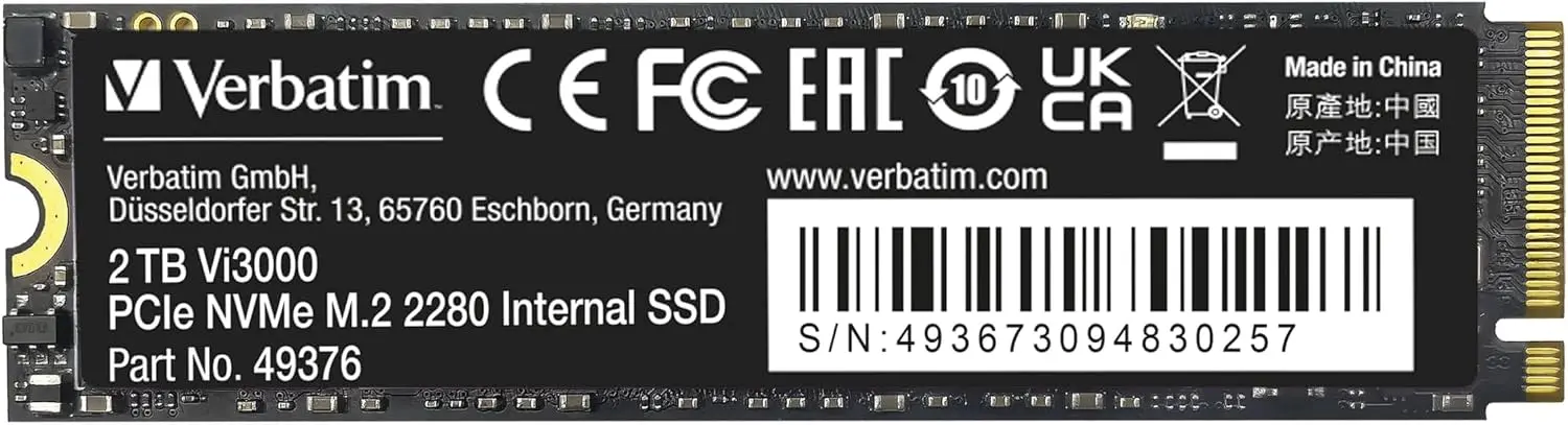 דיסק פנימי Verbatim Vi3000 SSD M.2 2280 49376 2TB