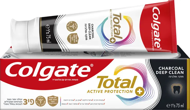 משחת שיניים Colgate Total Charcoal – בנפח 75 מ"ל