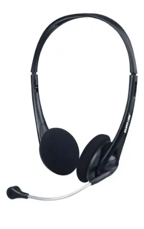 אוזניות חוטיות עם מיקרופון למחשב Silver Line HS010V USB – צבע שחור