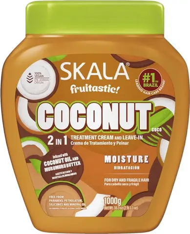 מסכה טיפולית וקרם לחות Skala Frutastica Hair Trmt Conditioner With Coconut Oil – בנפח 1000 מ"ל