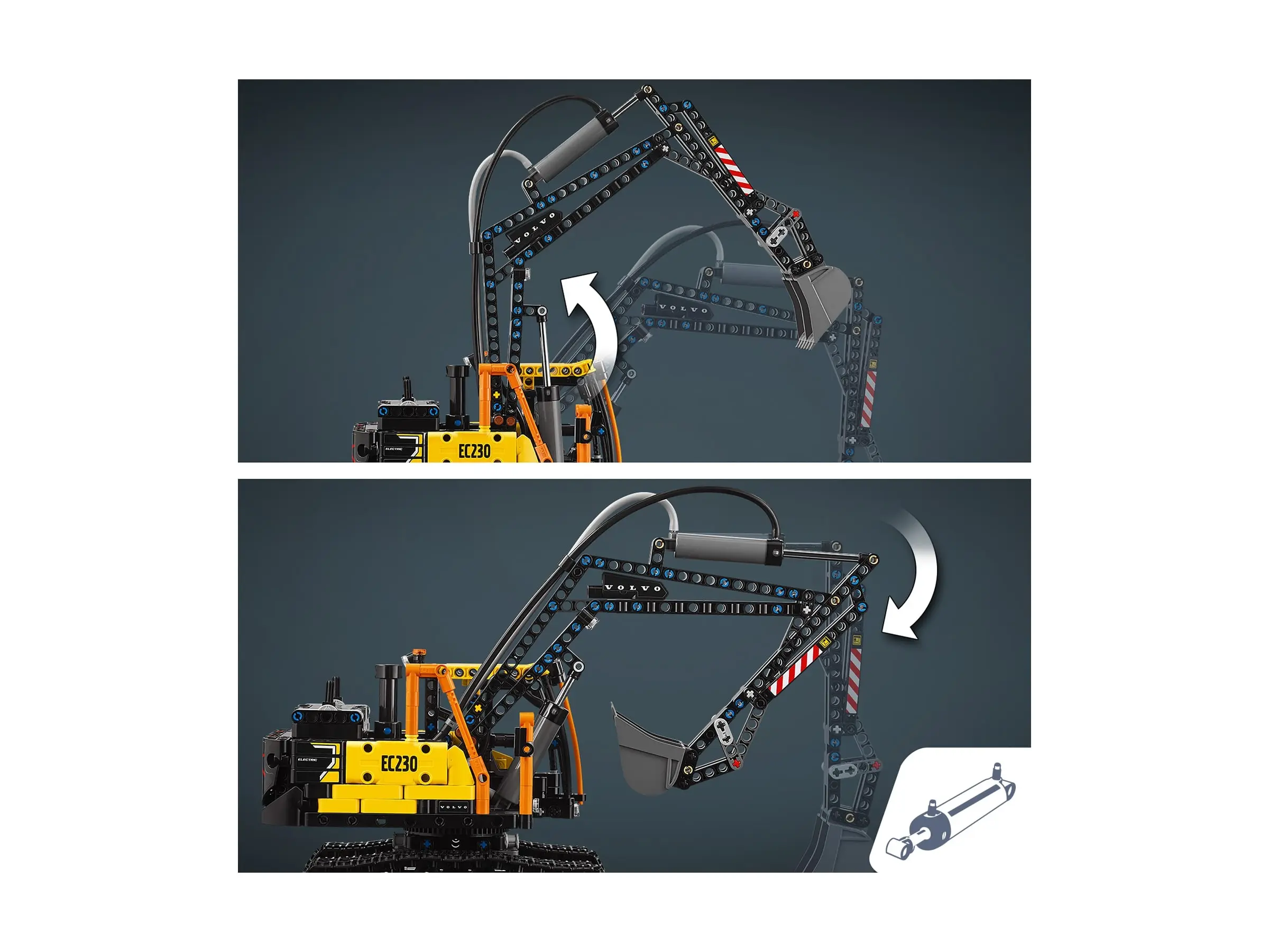 משאית Volvo FMX ומחפר חשמלי Lego Technic 42175