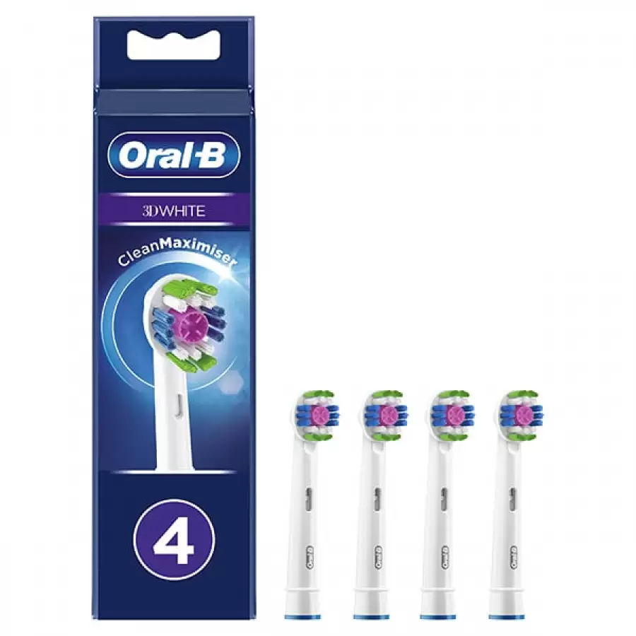 ראשים למברשת שיניים חשמלית Oral-B Pro 3D White – ארבע יחידות