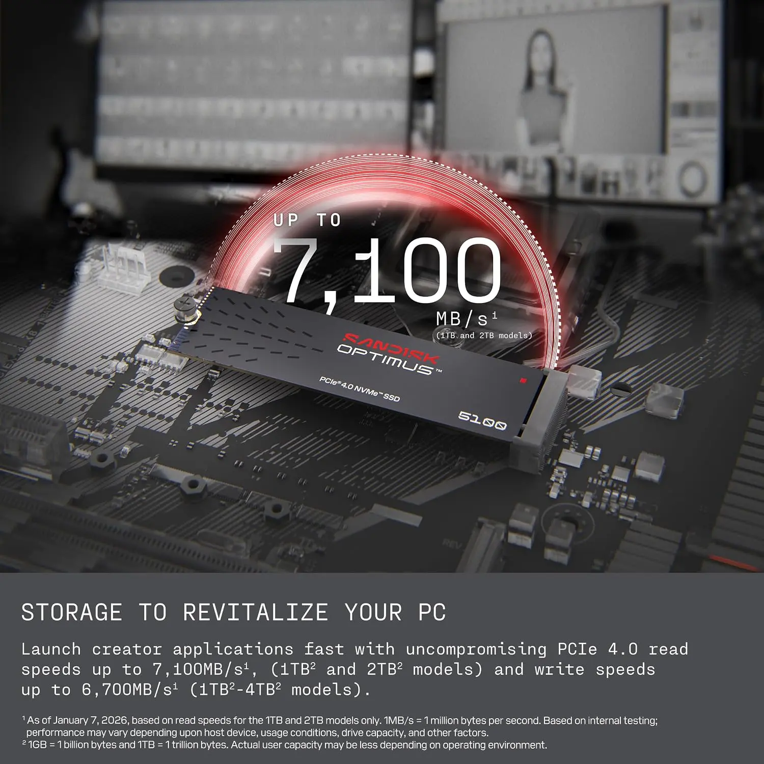 דיסק פנימי SanDisk Optimus 5100 SSD M.2 2280 SDSP51100TAN-000E0 1TB