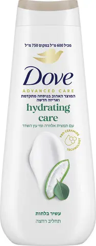 תחליב רחצה בניחוח אלוורה ומי עץ השדר מבית Dove – בנפח 600 מ"ל