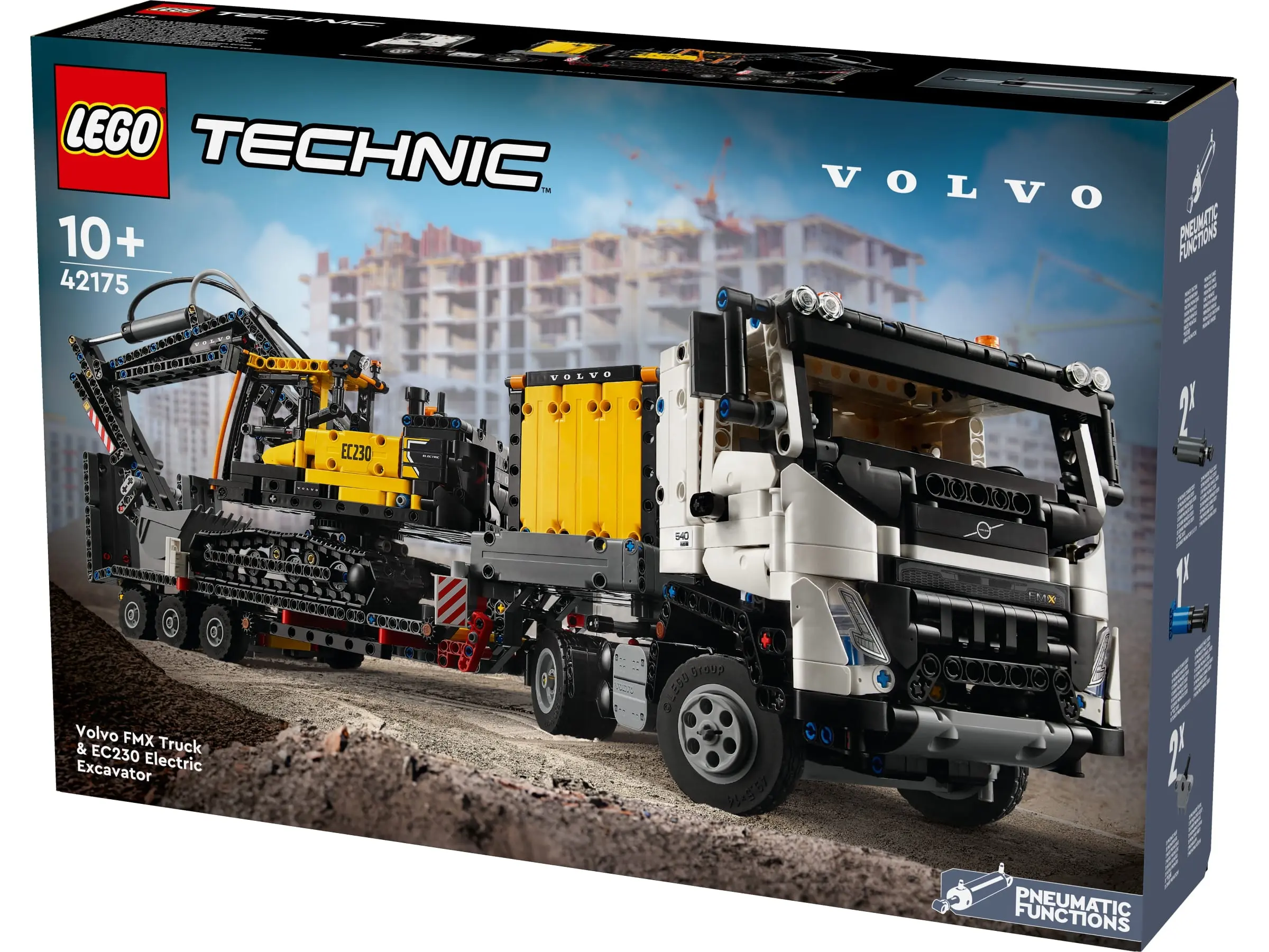 משאית Volvo FMX ומחפר חשמלי Lego Technic 42175