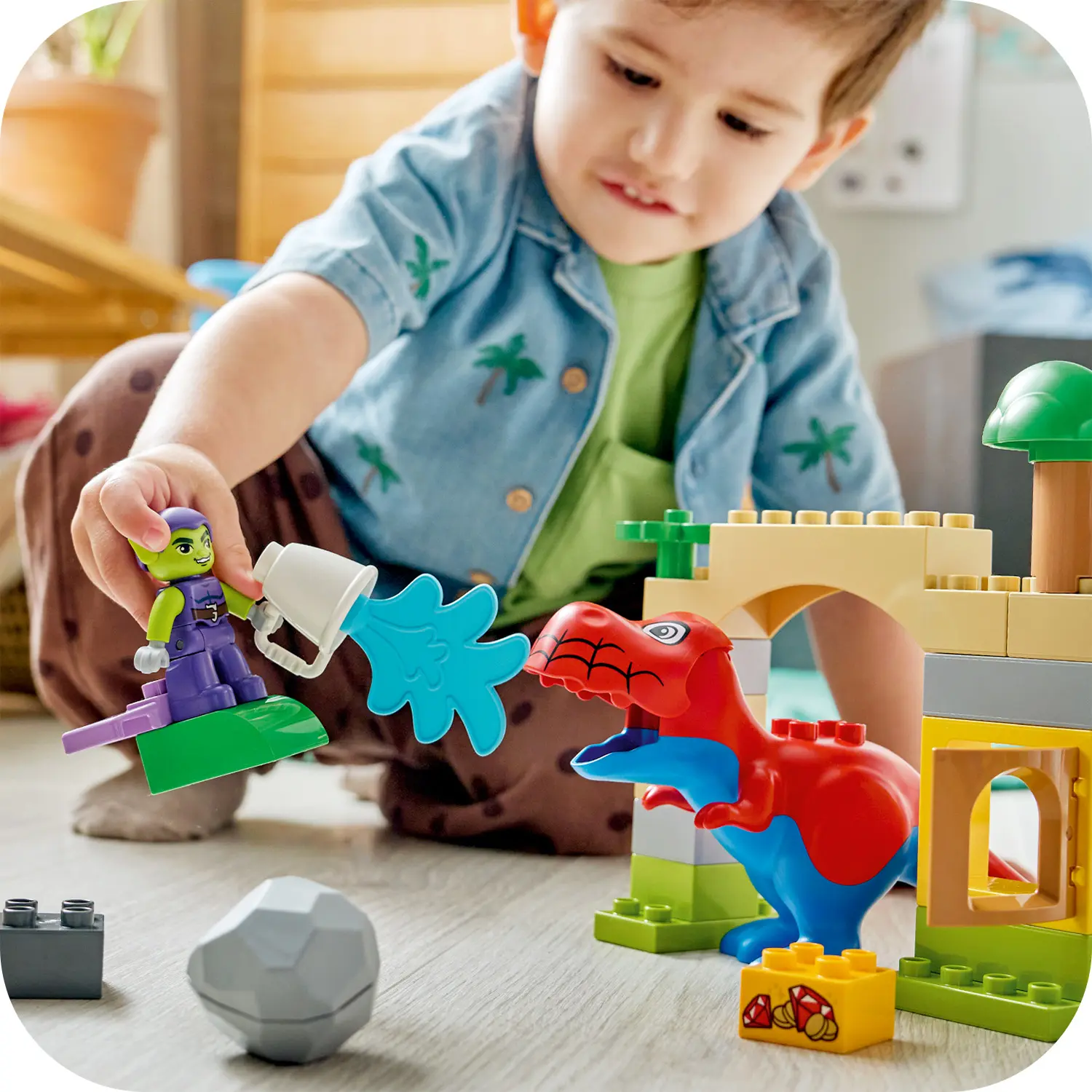דינוזאור ספיידי-רקס נגד הגובלין הירוק Lego Duplo 10463