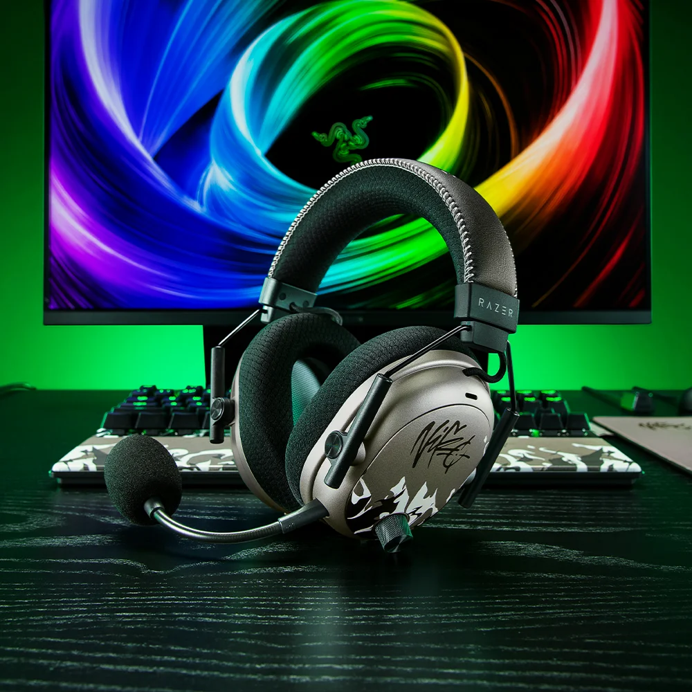 אוזניות גיימינג קשת Over-Ear אלחוטיות עם ביטול רעשים ומיקרופון Razer BlackShark V3 Pro NiKo Edition – צבע שחור