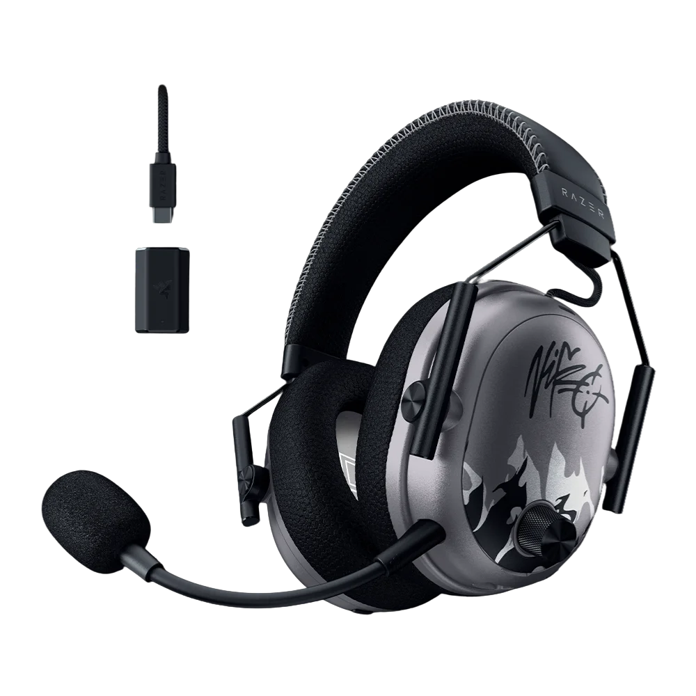 אוזניות גיימינג קשת Over-Ear אלחוטיות עם ביטול רעשים ומיקרופון Razer BlackShark V3 Pro NiKo Edition – צבע שחור