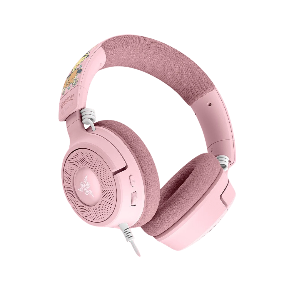 אוזניות גיימינג חוטיות Razer Kraken V4 X Pikachu & Eevee Edition – צבע ורוד