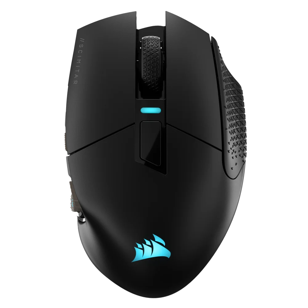 עכבר גיימינג אלחוטי CORSAIR SCIMITAR ELITE WIRELESS MMO מבית Corsair בצבע שחור