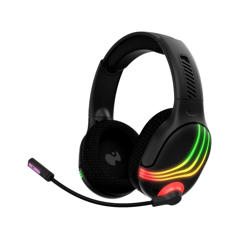 אוזניות גיימינג קשת Over-Ear אלחוטיות עם מיקרופון Turtle Beach PDP Afterglow Wave RGB – צבע שחור