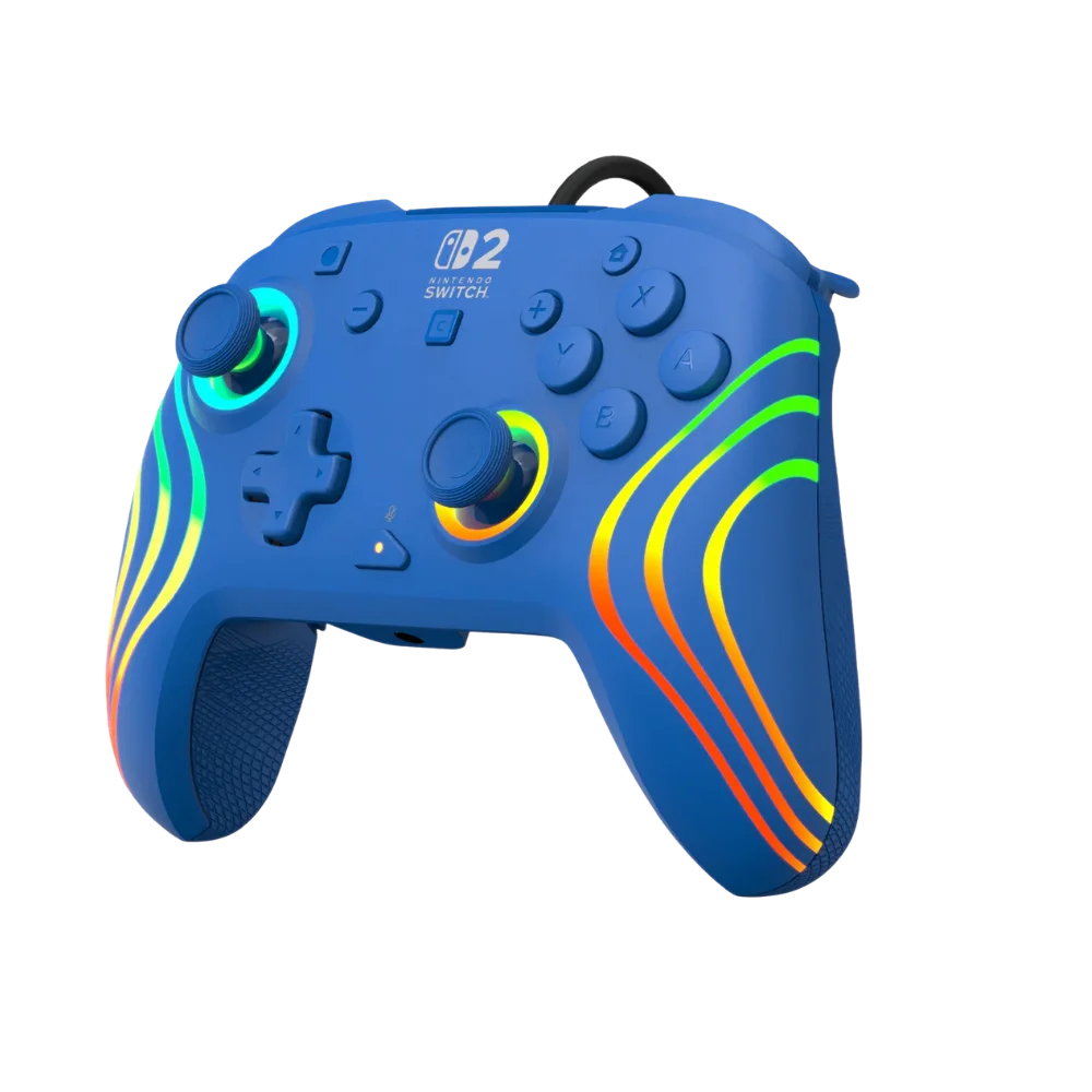 בקר משחק חוטי Turtle Beach Afterglow™ Wave Wired Controller ל-Nintendo Switch 2 בצבע כחול