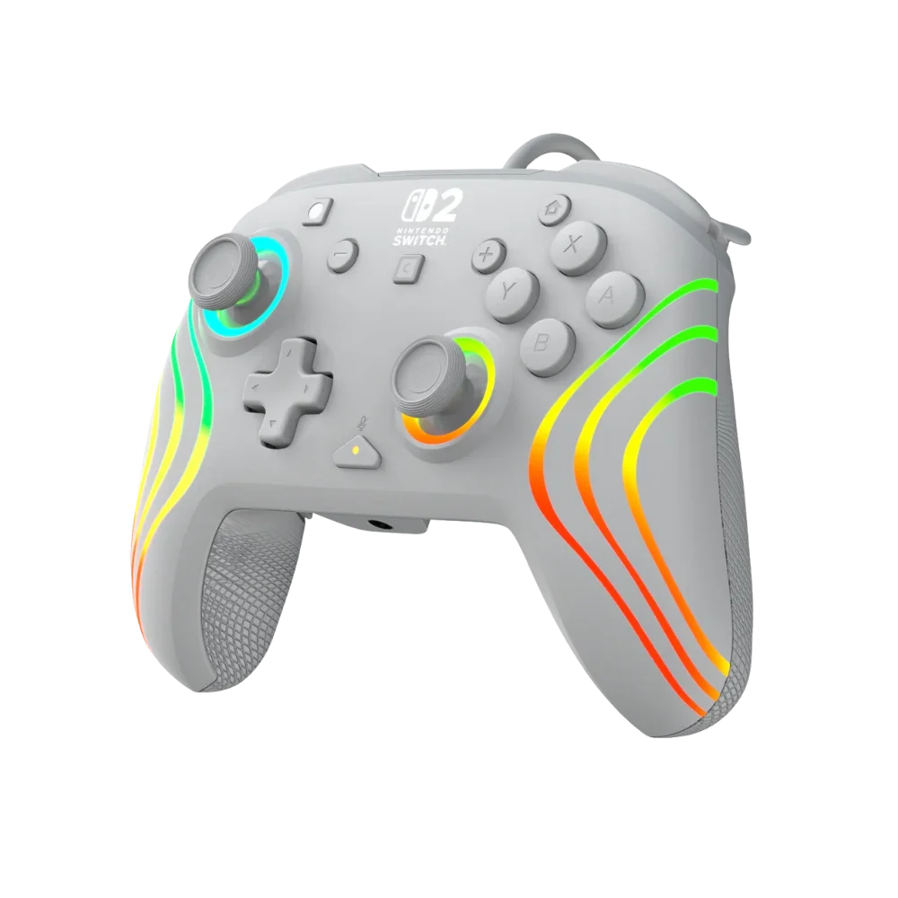 בקר משחק חוטי Turtle Beach Afterglow Wave Wired Controller ל-Nintendo Switch 2 בצבע אפור