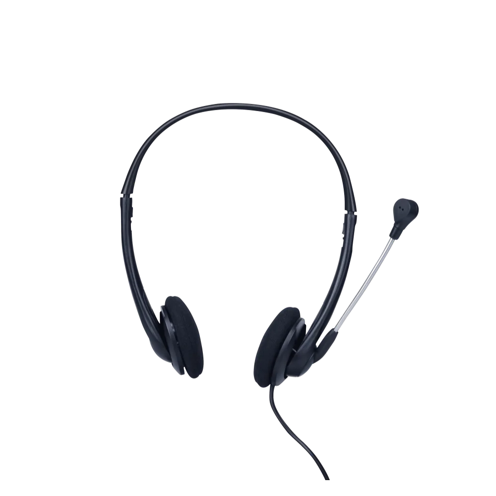 אוזניות חוטיות עם מיקרופון למחשב Silver Line HS010V USB – צבע שחור