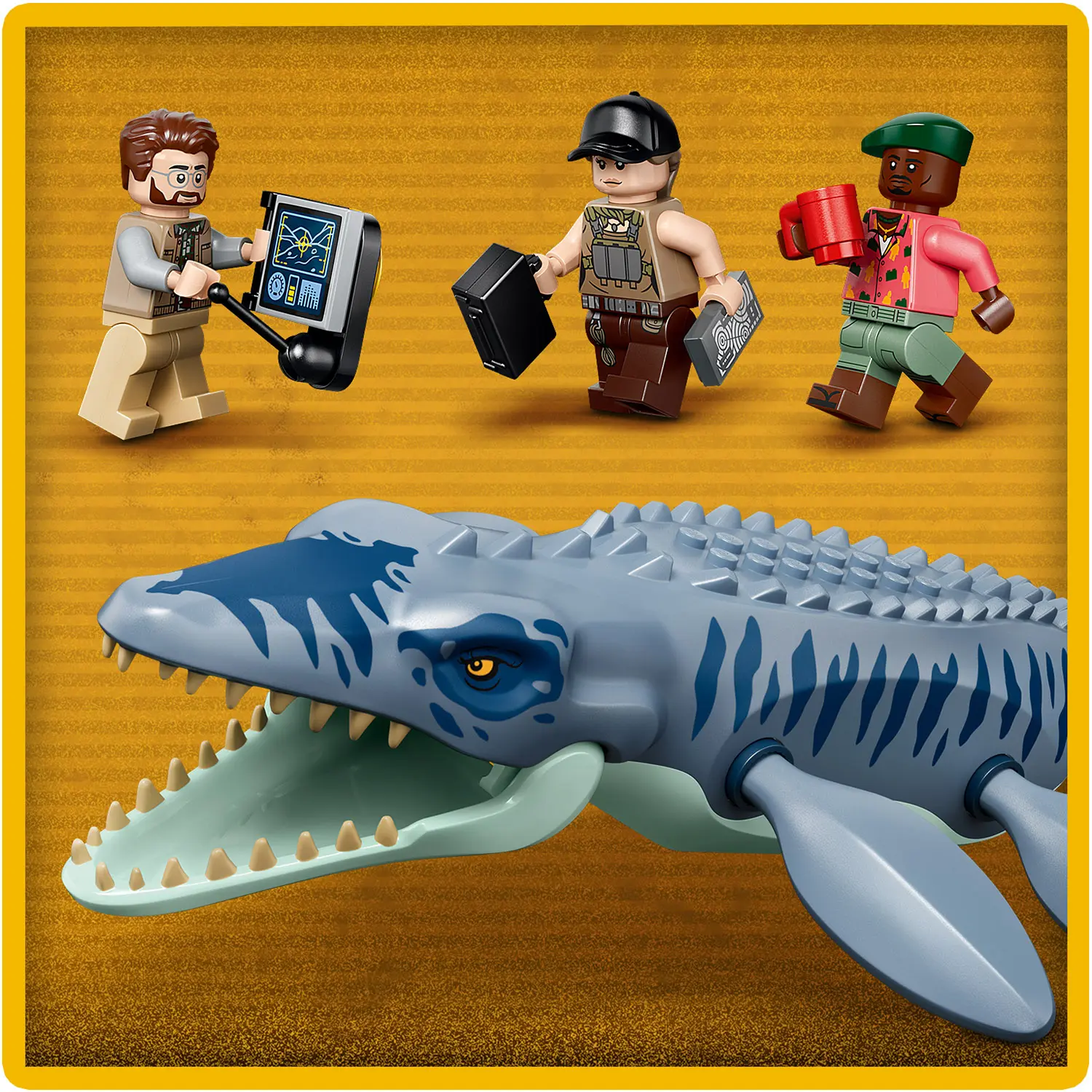 התקפת ספינה על ידי דינוזאור מוזאזאורוס Lego Jurassic World 77983