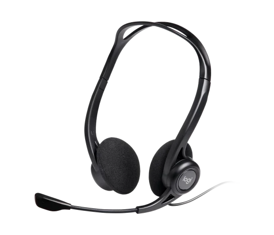 אוזניות חוטיות עם מיקרופון למחשב Logitech 960 USB – צבע שחור