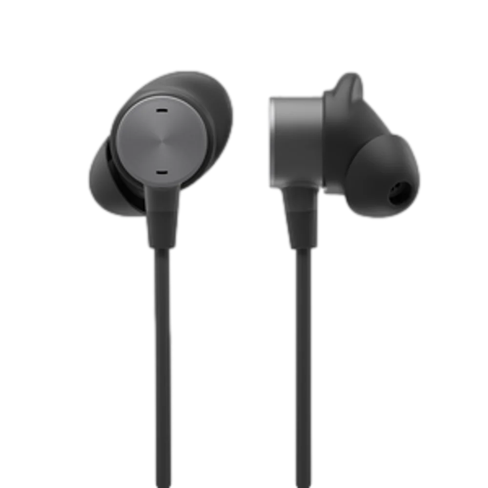 אוזניות In-Ear חוטיות עם מיקרופון למחשב Logitech Zone Wired Earbuds Teams – צבע גרפיט