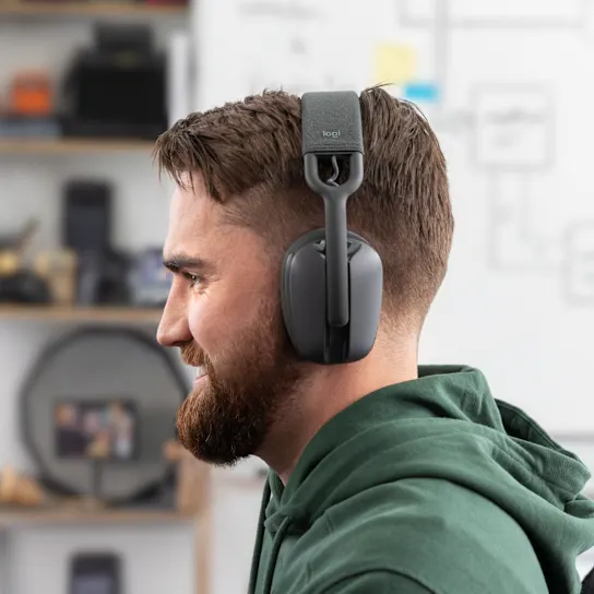 אוזניות קשת Over-Ear אלחוטיות עם מיקרופון Logitech Zone Vibe 100 – צבע גרפיט