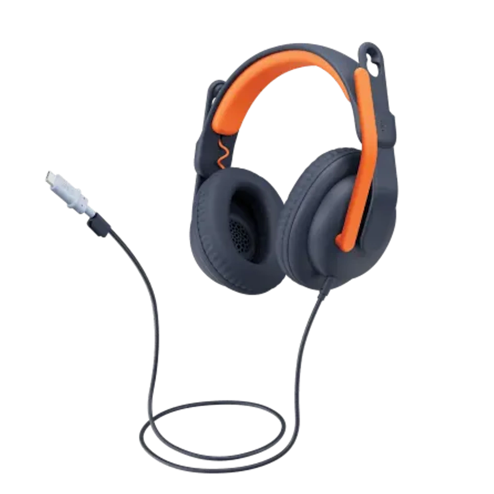 אוזניות קשת Over-Ear חוטיות עם מיקרופון Logitech Zone Learn – צבע כחול