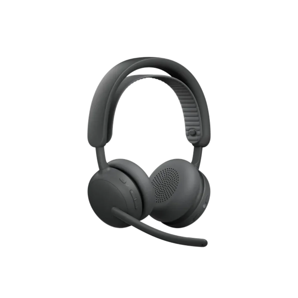 אוזניות קשת On-Ear אלחוטיות עם ביטול רעשים ומיקרופון Logitech Zone Wireless 2 ES UC – צבע אפור כהה