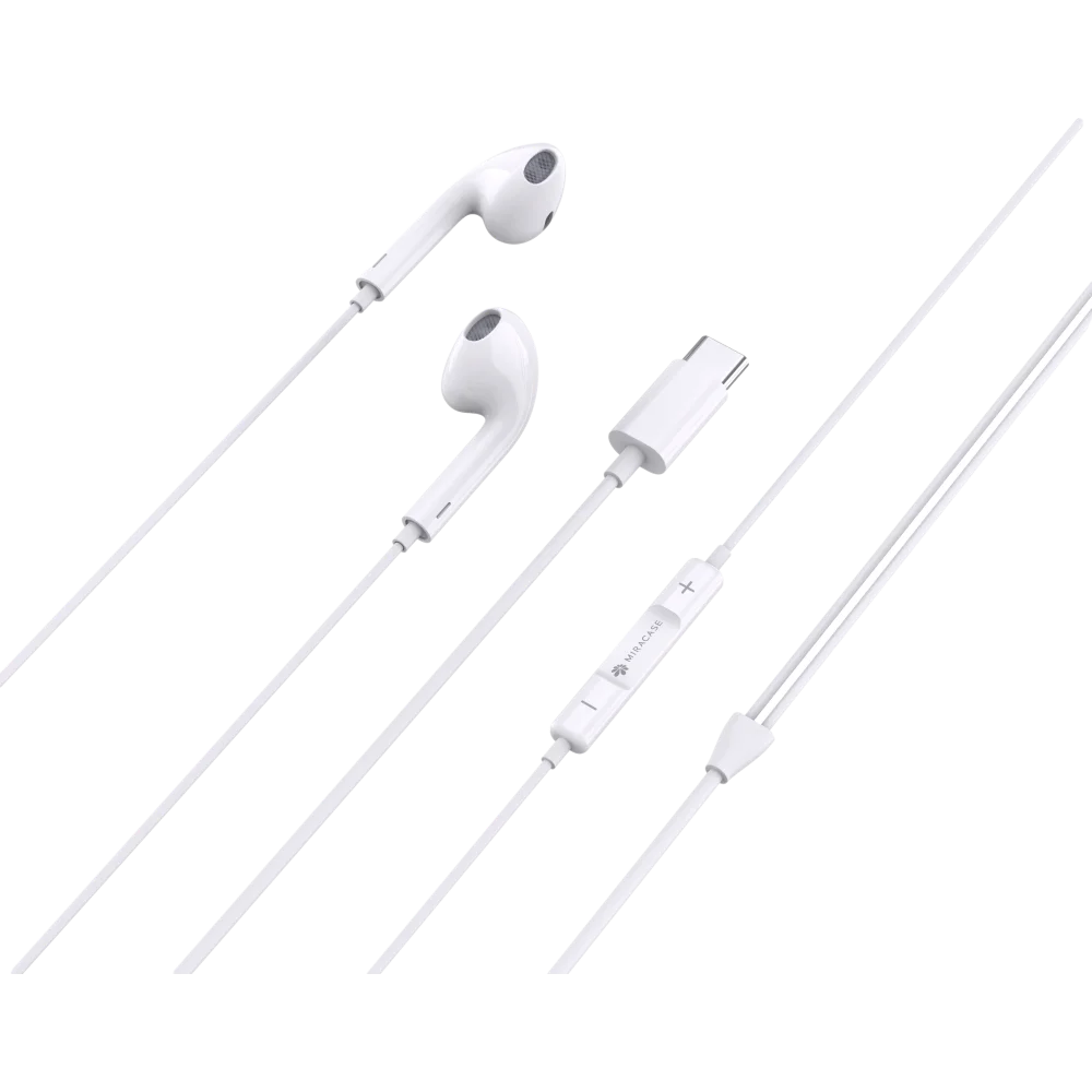אוזניות In-Ear חוטיות עם מיקרופון Miracase METC420 – צבע לבן
