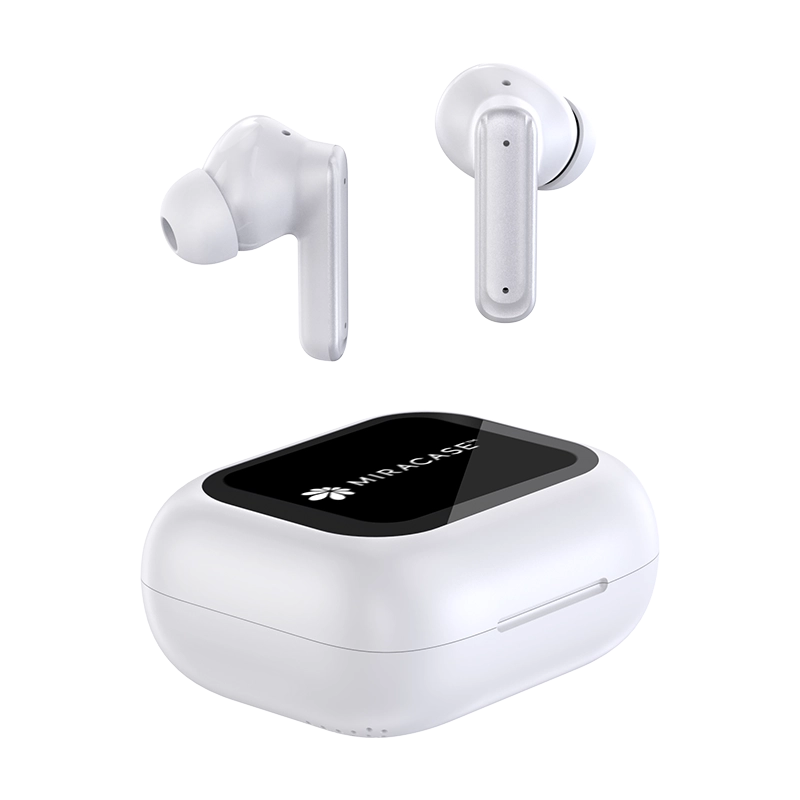 אוזניות In-Ear אלחוטיות עם ביטול רעשים ומיקרופון Miracase Pure Audio MTWS290 – צבע לבן