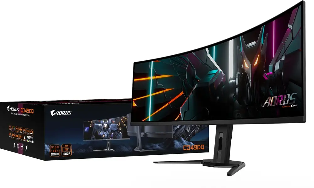 מסך מחשב גיימינג קעור GigaByte AORUS CO49DQ 49" DQHD OLED 144Hz 0.03ms