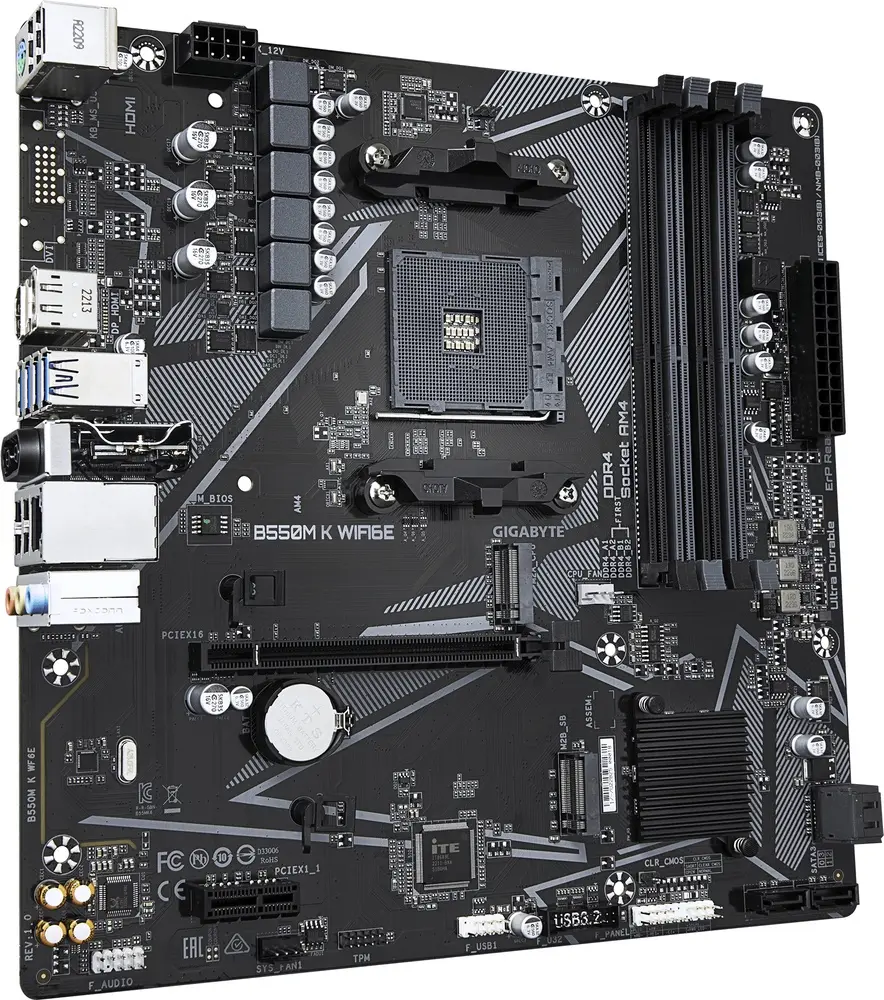 לוח אם GigaByte B550M K WIFI6E AM4 DDR4 Micro-ATX