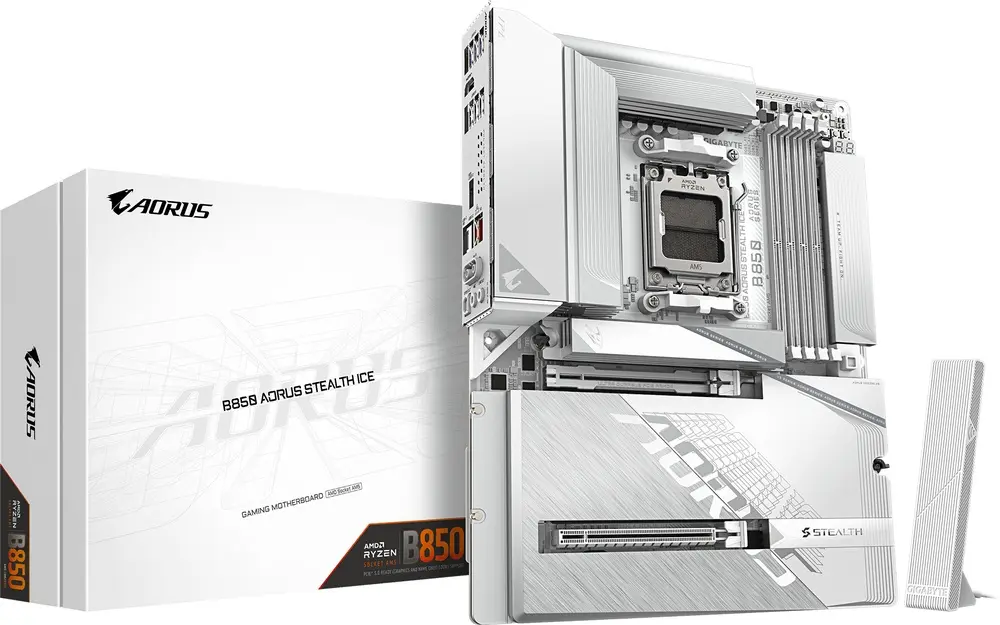 לוח אם GigaByte B850 A STEALTH ICE AM5 DDR5 ATX Wi-Fi 7